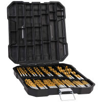 Hurricane 99 ชิ้น Titanium Twist Drill Bit Set, Anti-Walking 135 ° Tip High Speed Steel, Size from 1/16 "up to 3/8", for wood / steel / Aluminium / Zinc Alloy, with Hard Storage 99 Piece Twist Drill ชุดบิต