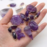 【YF】✠  Amethysts Pendant Charms Healing Pendulum Jewelry Earring Necklace Making