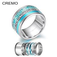 Cremo Women Stainless Steel Rings Set Interchangeable Rotation Weddding Band Ring Filled Accessories Innter Ring Femme