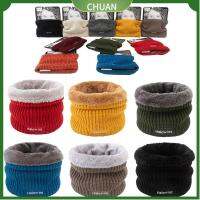 CHUAN ของขวัญคริสต์มาส พลัสกำมะหยี่ เอี๊ยม สบาย ปกสูงอบอุ่น unisex สีทึบ ปก ถักผ้าพันคอปกปลอม