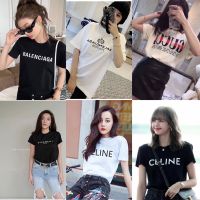 การออกแบบเดิมmnv_shop เสื้อยืดCOTTON.100% พิมพ์ลาย แฟชั่นunisex  แบบลิซ่าBLACKPINKกับน้องตี๋ลี่เร่อปาใส่ได้ทั้งชาย-หญิงทรงดีใส่เทS-5XL