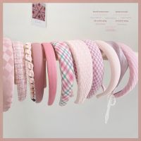 【YF】 Sweet Pink Series Sponge Headbands for Women Thin Wide Girls Hairbands Princess Head Hoop Fashion Bands Headwear Accessories