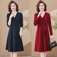 ◕❈ Pure color of new fund of 2022 autumn summer dress female waist show thin covering his French dress