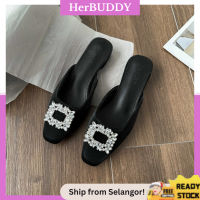 *Herbuddy รองเท้าลําลอง ส้นแบน หัวแหลม ประดับพลอยเทียม เหมาะกับงานแต่งงาน สําหรับผู้หญิง CSS26