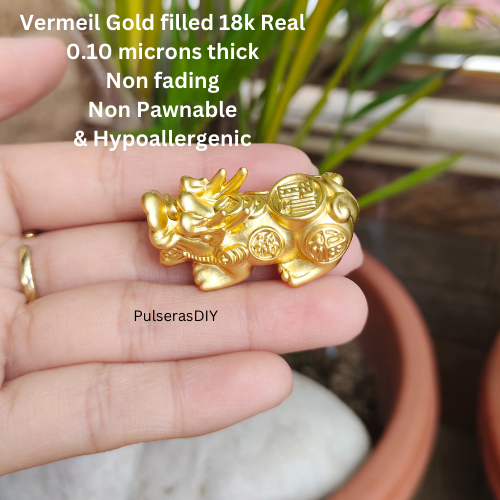 Feng shui Piyao Money Catcher 18k vermeil Gold non fading non pawnable ...