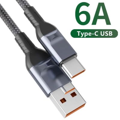 6A USB Type C สายชาร์จเร็วมาก66W สำหรับ Huawei Xiaomi Samsung ชาร์จเร็ว USB-C สายชาร์จสายรับส่งข้อมูล