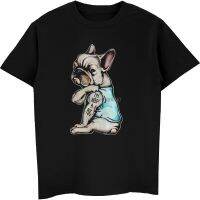 ผ้าฝ้ายแท้เสื้อยืดแฟชั่นผู้ชายผ้าฝ้ายพิมพ์ลาย Bioshick French Bulldog IM Not A Pug FrenchieS-4XL  G8SJ