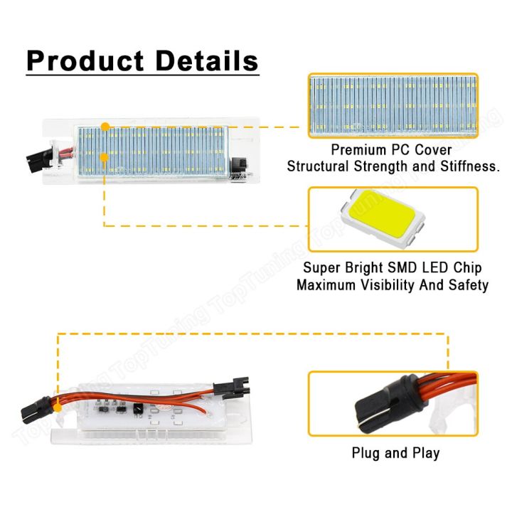 ไฟโคมไฟแผ่นตัวเลขป้ายทะเบียน-led-สองชิ้นสำหรับเชฟโรเลตคามาโร14-17มาลิบู13-15โวลต์11-15ข้อผิดพลาดรถฟรี