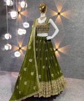 LAHENGA FABRIC  : Georgette  FLAIR : 3.20meter  WORK : Heavy Embrodairy work with 9mm Sequence work  Inner : silk  Semi Stitched  Size : 42  LENGTH : 42”  CHOLI DETAIL  FABRIC :Georgette happy