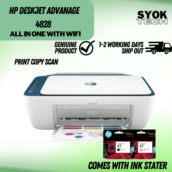 HP DeskJet Ink Advantage Ultra 4828 All-in-One Print, Copy, Scan Inkjet ...