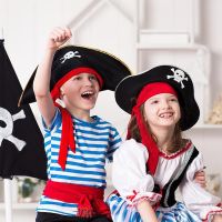 Halloween Pirate Hat Cap Decoration Kids Adult Halloween Masquerade Captain Cosplay Costume Props Pirate Theme Birthday Party