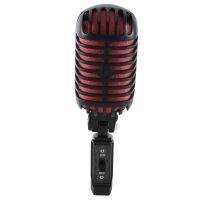 1 PCS Professional Classic Retro Dynamic Vocal Microphone Black &amp; Red Metal For Live Performance Karaoke