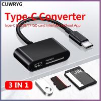 CUWRYG แล็ปท็อปสมาร์ทโฟนแฟลชไดรฟ์ดิสก์การ์ดหน่วยความจำ USB Type-C อะแดปเตอร์ OTG ไมโคร USB เครื่องอ่านการ์ด