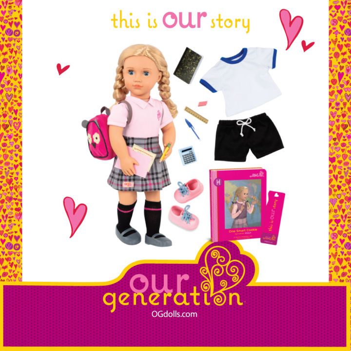 Our Generation 31285 Deluxe School Girl Doll With Book- Hally