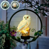 Gufo Solare Luce Solare Led Giardino Esterno Luce Solare Gufo Impermeabile Lampada A LED Appeso Altalena Resina Luce Notturna Decorazione Balcone