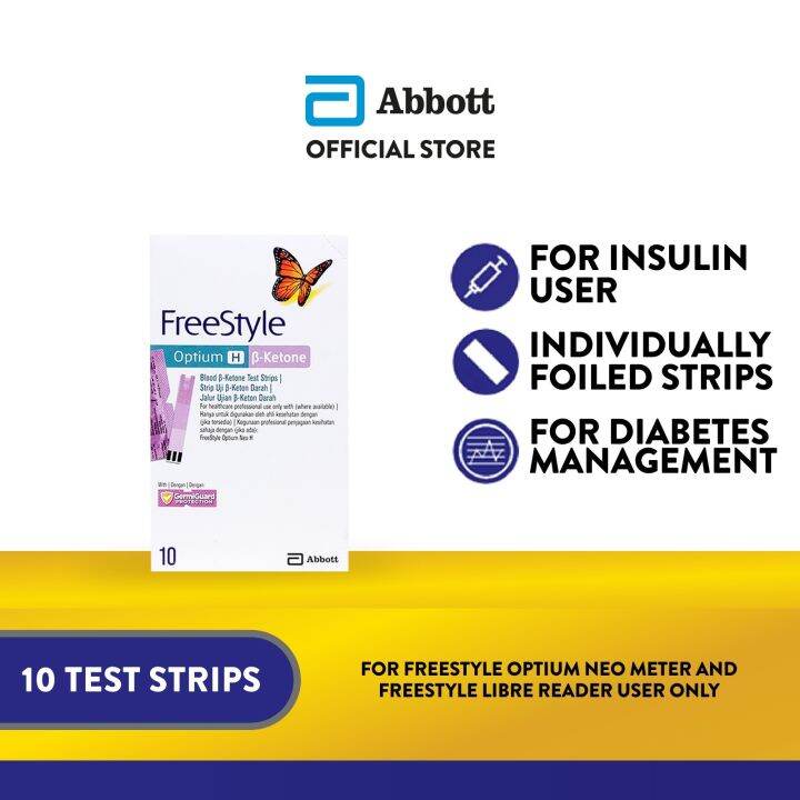 FreeStyle Optium Ketone Test Strips 10s for Diabetes Management Lazada PH