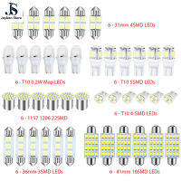 ชุดผสมไฟภายในรถยนต์ Led 31มม. 36มม. 41มม. 42ชิ้นหลอดไฟสำรองโดม LED T10 1157 12V 6000K จำนวน42ชิ้น