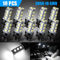 Fansuq Motors】หลอดไฟสัญญาณ3156 3157สีขาว,18smd Led 360องศาหลอดไฟรถยนต์6000K 10ชิ้น