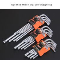 Hot 9 Pcs พลัม Star Hex Key Wrench ชุด Torx L Shape Repair ชุดเครื่องมือ CR-V ประแจแรงบิดเหล็กไขควงเครื่องมือ Fast Delivery-pangyh