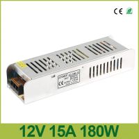 15A DC12V 180W แหล่งจ่ายไฟบาง AC ไปยังอะแดปเตอร์ DC สวิทช์กล่องสำรองไฟ LED หม้อแปลง5050 3528แถบไฟ LED เทปไฟ AC220V AC110V ไปยังแหล่งจ่ายไฟ DC12V