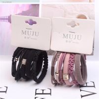 ❍♈☜ 6Pcs/Set High Elastic Hair Bands Solid Stretch Hair Ties Band For Women Girls Ponytail Holder Hair Ropes Hair Accessories