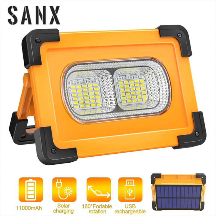 SANX COB USB+Solar Charging Portable Work Light Solar Camping Lamp With Magnet  Led Flashlight For Outdoor Hiking Car Repair Lazada Singapore