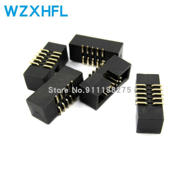 5-pcs-1-27-mm-2x5-position-pcb-male-header-pin-10-pins-idc-connector-plug-0-050-dual-row-smt-smd-vertical-pcb-solder-straight-watty-electronics