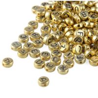 200pcs 4x7mm Acrylic Spacer Beads Gold Beads For Jewelry Making