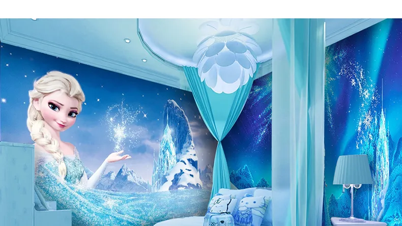 3dTV Background Wall Bedroom Theme Mural Children's Room Wallpaper Cartoon Wallpaper  Frozen Elsa Wall Cloth | Lazada PH