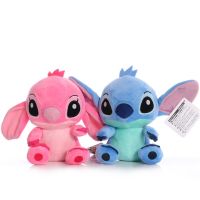 ดิสนีย์การ์ตูน20ซม. Lilo Stitch สีฟ้าสีชมพูสติทช์คาวาอี้ตุ๊กตาจากแอนิเมชันพวงกุญแจยัดไส้ตุ๊กตาจี้ของขวัญวันเกิดสำหรับเด็กเด็กผู้หญิง