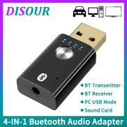 DISOUR USB Bluetooth Dongle With Mic USB 3.5MM RCA Stereo Music Receiver