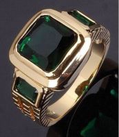 【hot】◆♤✠  Mens Business 18K Gold Color Luxury Domineering Gem Wedding Engagement Jewelry Size 6-13