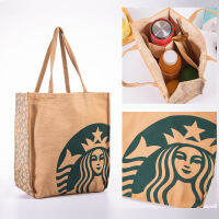 2021ใหม่ Starbuck กระเป๋าผ้าใบกระเป๋าถือความจุมากกล่องอาหารกลางวันกระเป๋าเบนโตะกระเป๋า Armpit