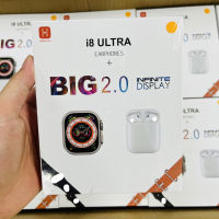 （HOT) รุ่นใหม่ i8 ultra นาฬิกาสมาร์ททูอินวันหูฟังบลูทูธสายคู่กีฬาสายรัดข้อมือความดันโลหิตออกซิเจนในเลือดโรงงาน