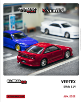 Tarmac Works 1:64 VERTEX Silvia S14 Red Metallic Diecast Model Car