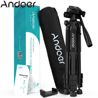 Andoer TTT-663N 57.5นิ้วขาตั้งกล้องสามขาน้ำหนักเบาสำหรับถ่ายภาพวิดีโอสนับสนุนDSLRกล้องวิดีโอSLRพร้อมกระเป๋าใส่โน๊ตบุ๊คแบบพกพาโทรศัพท์Clampสูงสุดโหลด3กก