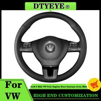 DIY Car Steering Wheel Cover For Volkswagen Golf 6 Mk6 VW Polo Sagitar Bora Santana Jetta Mk6 Original Steering Wheel Braid Steering Wheels Accessorie