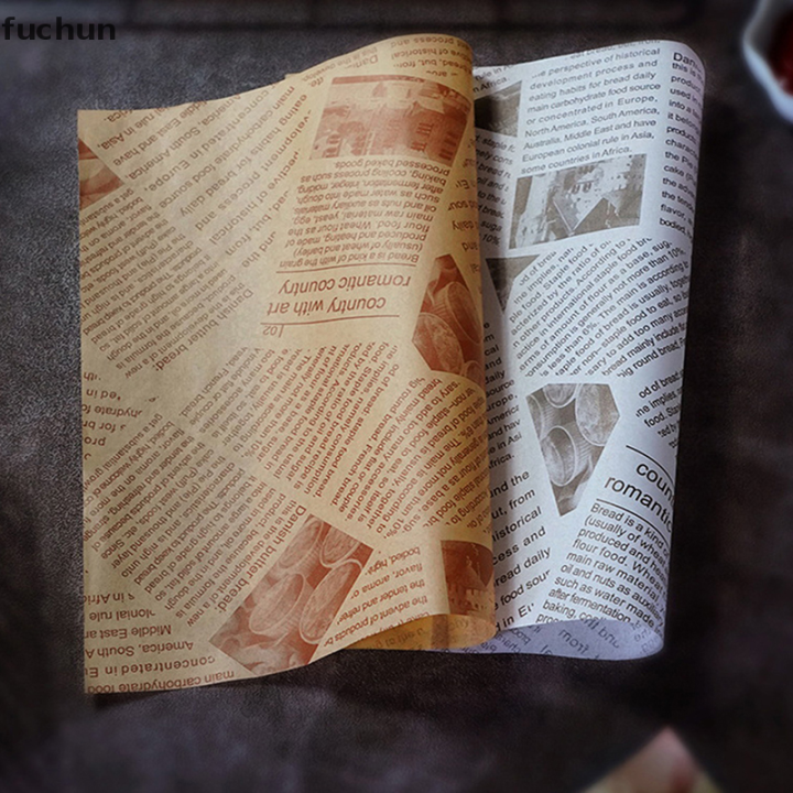 fuchun-30แผ่นกันน้ำมันกระดาษแว็กซ์แซนวิชขนมปังเบอร์เกอร์ทอดกระดาษห่อ