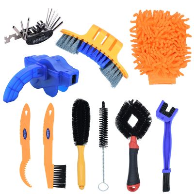 ZK30 Bike Cleaning Kit Bicycle Cycling Chain Cleaner Scrubber Brushes Mountain Bike Wash Tool Set Bicycle Repair Accessories