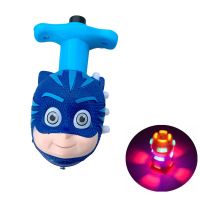 1 pcs Cartoon Baby Electric Spinning Top Blue Cat Boy Action Figures LED Flashing Light Music Pvc Model Kid Gift Toy