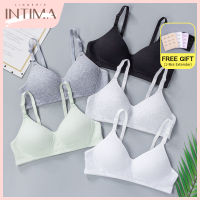 INTIMA ชุดชั้นในเด็กสำหรับวัยรุ่นอายุ12ถึง15ปีชุดชั้นในไร้สายผ้าฝ้ายบางแข็งชุดชั้นในหญิงสาวสปอร์ตบราเลตต์