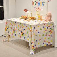 Morris8 137x274cm Happy Birthday Party Tablecloth Disposable Colorful Balloon Plastic Decor Kids Decoration