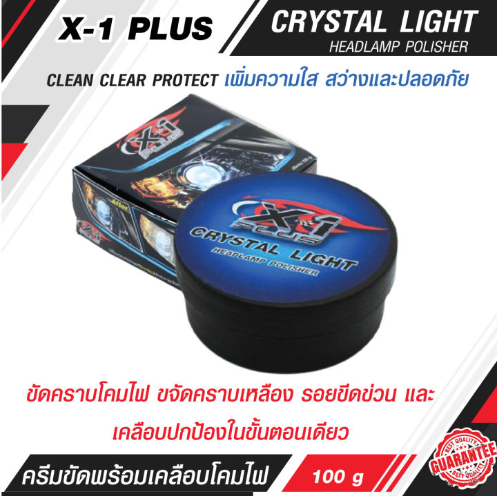 ครีมขัดพร้อมเคลือบโคมไฟหน้ารถ-x-1-crystal-light-headlamp-polisher-น้ำยาขัดโคมไฟรถ-ครีมขัดไฟหน้ารถ-ครีมขัดโคมไฟหน้ารถ-น้ำยาขัดไฟหน้า-น้ำยาขัดไฟรถยนต์