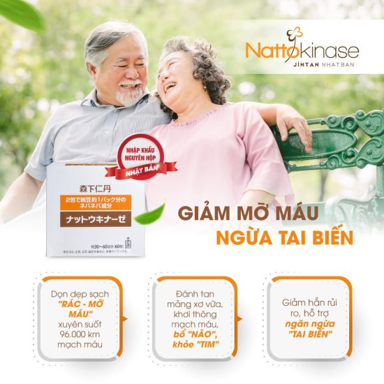 Giảm mỡ máu - hộp 60 gói nattokinase jintan nhật bản thanh lọc máu - ảnh sản phẩm 4