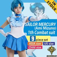 MRHALLCOS Anime Cosplay Sailor Moon Mercury Ami Mizuno Crystal Dress Outfits Costume Halloween JK Party Kid Adult Women Plussize