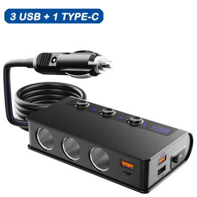 180W Lighter Splitter Quick Charge 3.0 Car Charger Adapter 12V24V 4 Port USB Fast Charging Socket For Mobile Phone