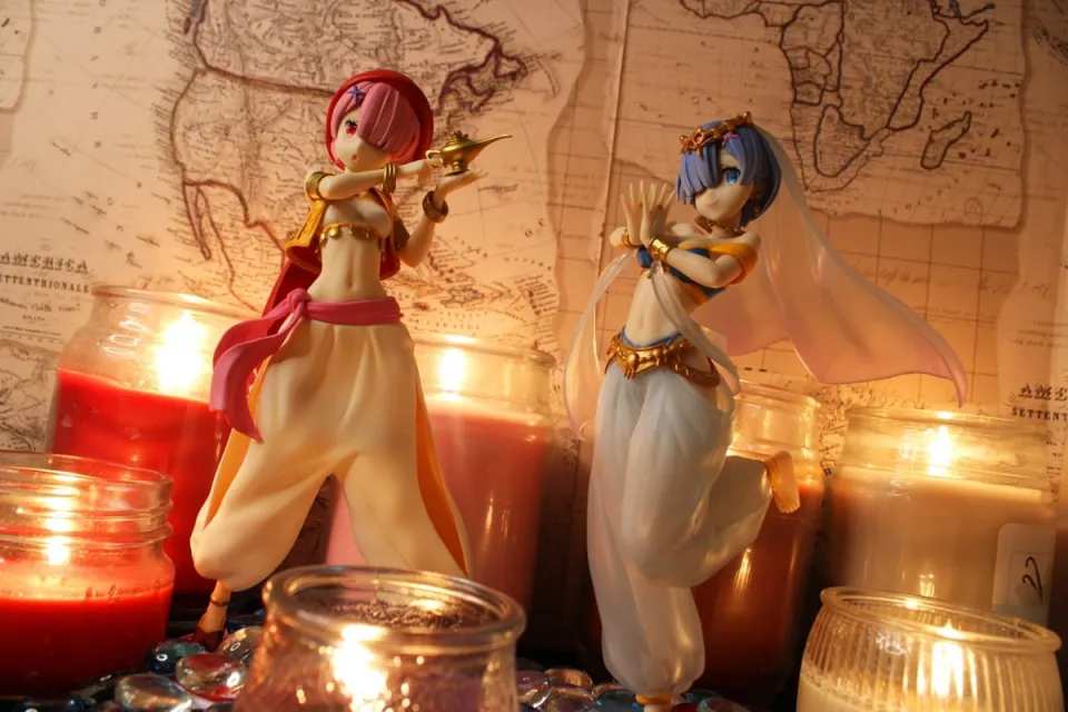 22CM Anime Figure Re:Life In A Different World From Zero Rem Ram Arabian  Nights Model Dolls Toy Gift heqiyong LED | Walmart en línea