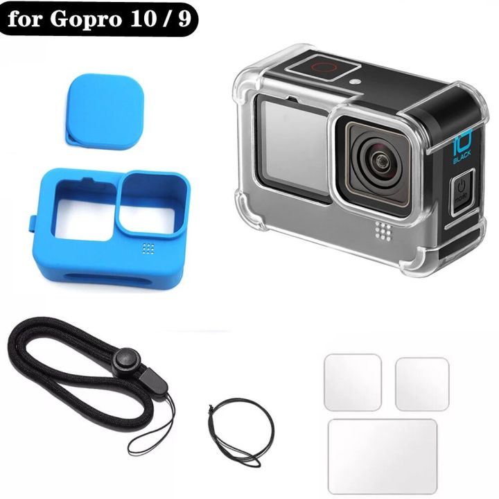 air-armor-anti-fall-silicone-case-for-gopro-10-9-transparent-tpu-shockproof-housing-cover-tempered-glass-screen-film-gopro-10-9