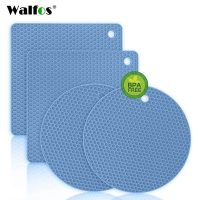 Walfos Silicone Trivet Mats 4 Heat Resistant Pot Holders Multipurpose Non-Slip for Kitchen Potholders Hot Dishers Jar Opener