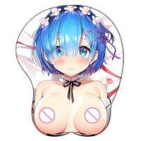 Rem (Re:Zero) อะนิเมะแผ่นรองเมาส์ Oppai ขนาดใหญ่น่ารักมังงะส่วนที่เหลือข้อมือ3D ซิลิโคนเจล R Mat แผ่นรองเมาส์สำหรับเล่นเกม